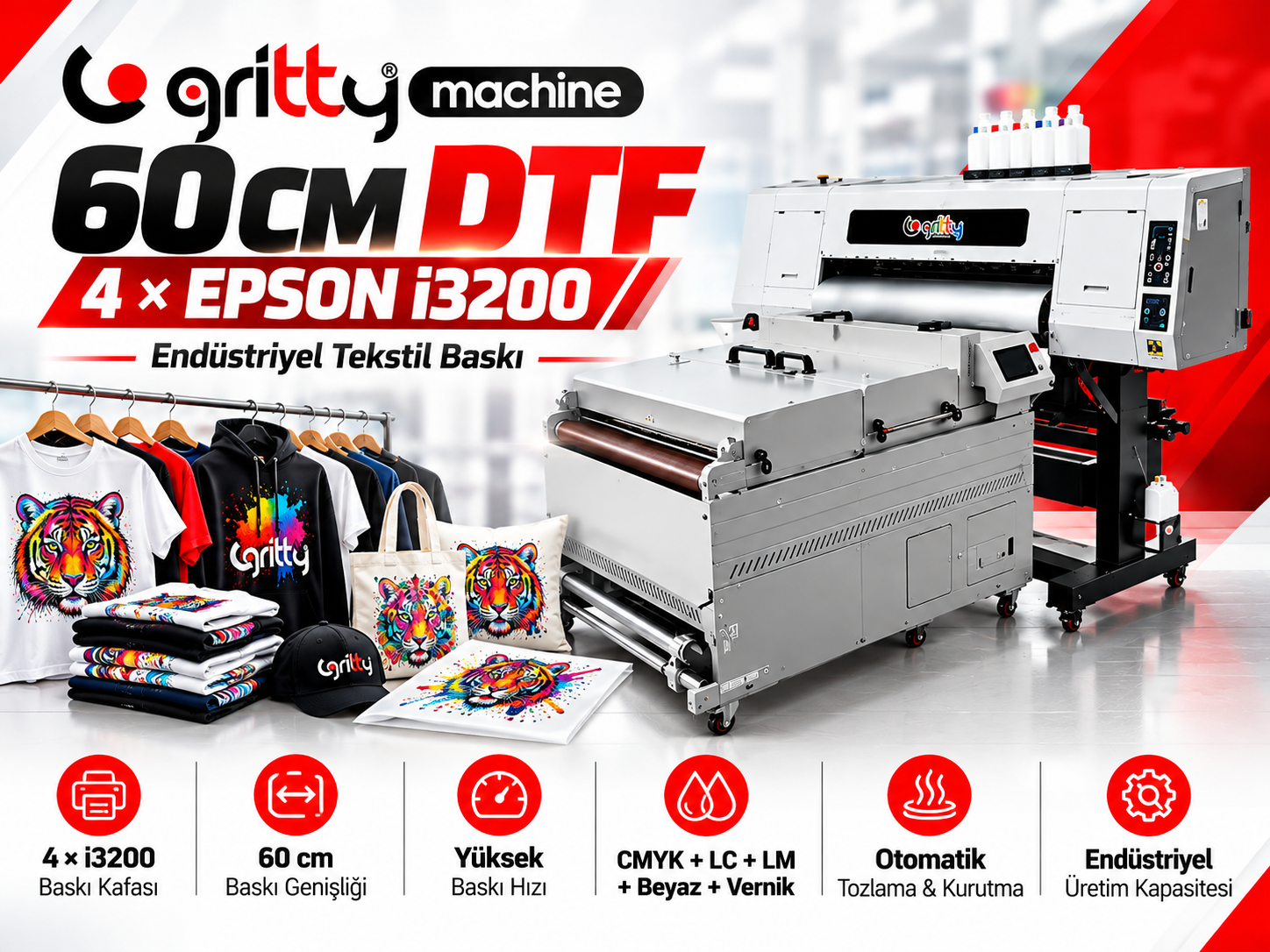 GRITTY G60 – 60 CM 4 KAFA EPSON i3200 DTF BASKI MAKİNESİ